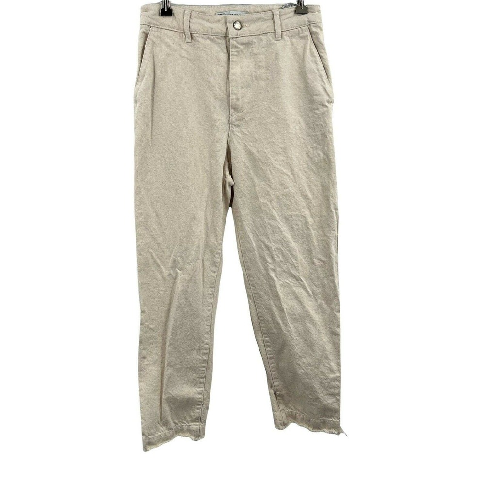 Zara Cream‎ High Waist Tapered Leg Jeans Size 4